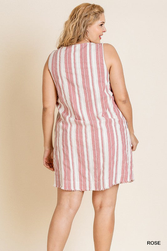 Striped Linen Button Down Dress