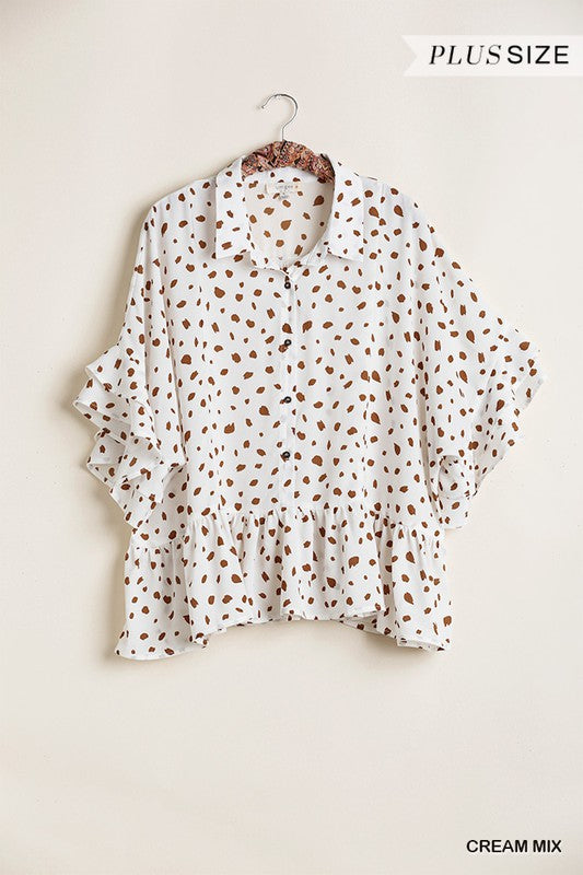 Speckled Babydoll Top