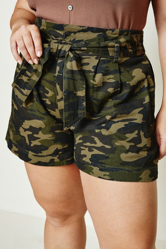 Camo Paperbag Shorts