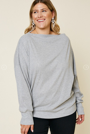 Shoulder Zipper Sweater in Grey
